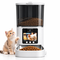 Distributeur automatique de nourriture pour animaux de compagnie intelligent 5L avec caméra rotative à 355 degrés, interaction bidirectionnelle, bouteille en acier inoxydable, charge automatique, pour chats