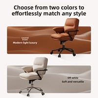 Chaise de bureau ergonomique vintage en cuir véritable avec support lombaire, dossier réglable et pivotant pour BGY021