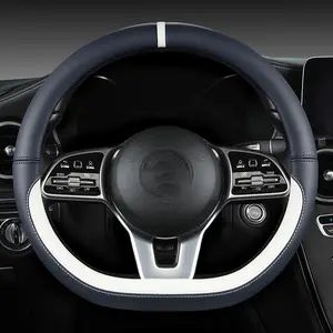 Anti-skid O And D Shape Car Steering Wheel Cover With Optional Colors Steering Wheel Protection Cover