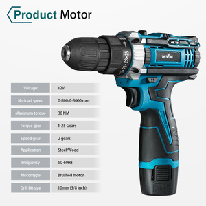 <strong>Cordless</strong> <strong>Battery</strong> Operated Mini Impact <strong>Drill</strong> 30mm Keyless 1/2 Chuck Two-Speed Professional Grade Compact OEM <strong>12V</strong> Electric Tool - Product Image 2