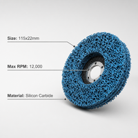 Disque de décapage et de nettoyage REX Blue 4,5 pouces 115 mm en carbure de silicium grain 36-150 pour décapage de peinture, construction, certifié FSC