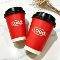 Gobelets à café jetables en papier kraft à double paroi rotatifs personnalisés DayuPack avec couvercles recyclables, biodégradables, compostables, imperméables en PE