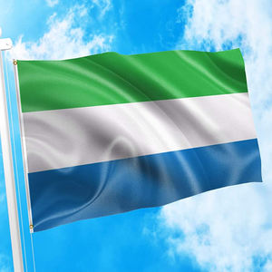 Рекламный продукт <span class=keywords><strong>Sierra</strong></span> <span class=keywords><strong>Leone</strong></span> <span class=keywords><strong>Flag</strong></span> 3x5FT 100% полиэстер синий белый зеленый уличный декор для автомобильного страхования конечных пользователей - Product Image 2