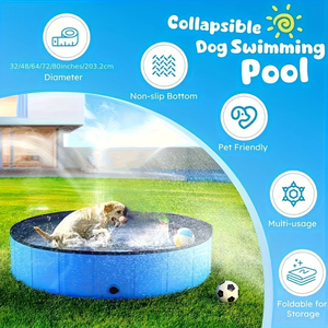 Piscina de Plástico para Cães em Promoção, 120cm, Portátil e Dobrável, Piscina para Crianças, Banheira para Banho - Product Image 6