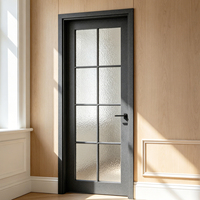 Building Solution Apartment French Retro Grille Moisture Proof Mildew Resistant Silent Hardware Aluminum Glass Casement Door
