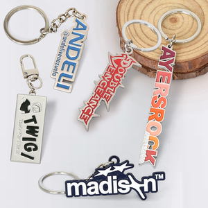 Usine Logo personnalisé 2D 3D émail porte-clés en alliage de zinc métal forme de coeur lettre porte-clés - Product Image 4