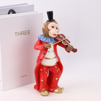 Redeco Circus Band Animal Resin Figurine Set Lion Bear Monkey Guitar Saxophone Violin Music Gift Wholesale Custom Decor
