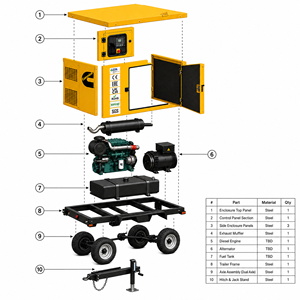เครื่องกำเนิดไฟฟ้าดีเซลแบบเงียบ 50KW 62.5kVA 50/60Hz พร้อมเครื่องยนต์ Cummins Weichai Yuchai SDEC kofo perkis  ระบบไฟฟ้า 1/3 เฟส - Product Image 2