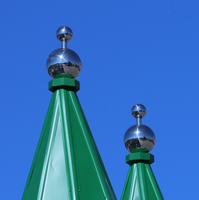 Ornements décoratifs en acier inoxydable couleur or, en forme de dôme avec croix de soutien, étanches