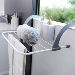 Étagère suspendue pliable pour balcon, grise, rectangulaire, type push-pull, pour rangement de pots de plantes, utilisation sur rebord de fenêtre - Product Image 4