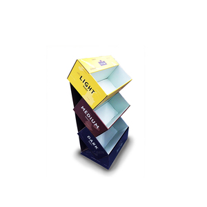 Soporte de exhibición de la encimera PDQ plegable de 3 niveles impreso en color personalizado estante de papel de cartón de promoción al por menor - Product Image 5