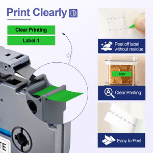Nastro Adesivo Laminato Compatibile TZe-751 TZ751 Nero su Verde 24mm per Stampante <span class=keywords><strong>Brother</strong></span> P-Touch - Product Image 3