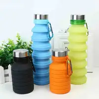 Eco Plastic Clear Silicone Collapsible Water Bottle for Kids