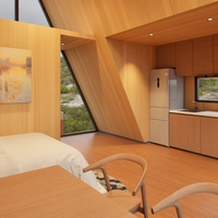 Cabina de Acero Moderna, Estación de Energía Renovable, Proyecto de Vivienda para Personal, Unidad de Vivienda Modular, Villa Triangular, Hotel