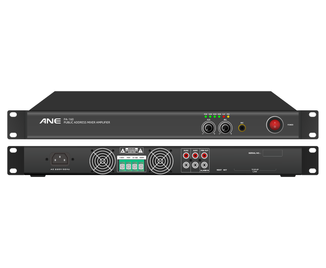 PA-160 1U Rack Mount Background Music Amplifier 4 Input Channels High Efficiency System