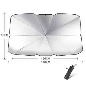 Uv Resistant Sun Shade Cover Custom Logo Print Portable Folding Front Windshield For Automobile Internal Use Car Umbrella