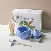 MRK 4-8 pièces OEM ODM Kit de préparation du thé Matcha, Ensemble d'outils Matcha, Support pour Chasen, Bol en céramique, Fouet en bambou, Accessoires