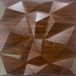 Comovy Trang Trí Nội Thất Màu Đen Gỗ PVC Nội Thất Gạch Đá PVC Ốp rãnh Tấm Tường Làm Khuôn <span class=keywords><strong>3D</strong></span> Tường Bảng Điều Khiển - Product Image 1