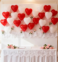 30 Ballons en Latex Rouge et Blanc en Forme de Cœur Remplis d'Hélium, Décorations de Fête Durables pour la Saint-Valentin, Halloween, les Remises de Diplômes, les Anniversaires