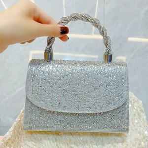 Nouveau Sac à Main Carré de Célébrité Tanjing en Polyester avec Rabat et Strass, Style Urbain Français, Simplicité Urbaine, Sac à Bandoulière - Product Image 6