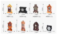 Magnifique et étonnante maison de poupée miniature, pendule d'alarme, engrenage, sol, mur, table, ancienne horloge vintage, modèle de meubles en résine, jouet