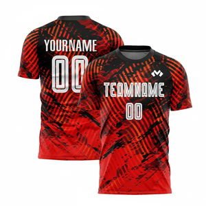 Uniformes deportivos para niños de alta calidad, diseño de logotipo personalizado, camiseta de fútbol roja y negra, camiseta de fútbol sublimada para club - Product Image 1