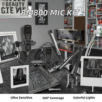 Kit de microphone de studio BM800 avec carte son V8S, microphone à condensateur professionnel omnidirectionnel filaire pour téléphone portable et ordinateur