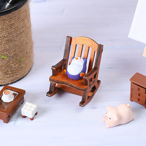 Mini chaise à bascule en bois Mystique Arts, ornement de bureau, style classique, figurine décorative pour micro-paysage - Product Image 3