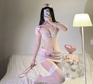 Cosplay Lingerie traforato cinturino laterale <span class=keywords><strong>Costume</strong></span> da infermiera 2024 femminile <span class=keywords><strong>in</strong></span> Lingerie <span class=keywords><strong>trasparente</strong></span> Sexy per donna - Product Image 4