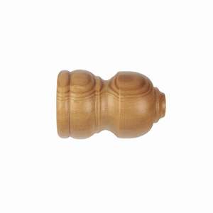 IDEAS WOOD LINE - Juego de 2 extremos clásicos para cortinas, color haya - Product Image 1