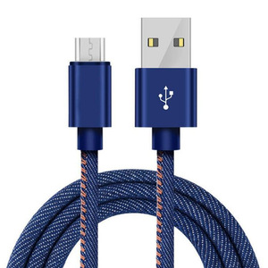 1m Woven Denim Data Synchronous Charging Cable Suitable for Android Cable Aluminum Alloy Single Head Fast Charging Cable - Product Image 1