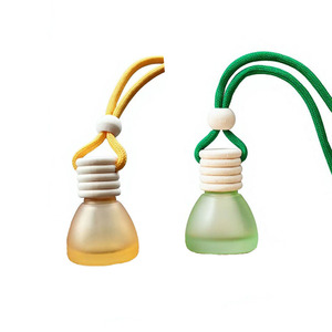 Empty Cone Shape 8ml Glass Air Freshener Bottle with Wooden Stopper and Rope Hanger <b>for</b> Home Fragrance - Product Image 5