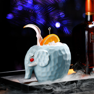 Personalità creativa elefante occhiali da Cocktail blu fatti a mano in ceramica Tiki tazza di vino bicchiere da Cocktail - Product Image 5