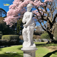 Statue de femme en marbre blanc sculptée à la main, taille réelle, sculpture de jardin, figure de dame classique, décoration extérieure pour villa, patio, pelouse