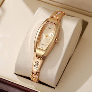 Le nouveau produit présente un design unique d'une montre pour femme en forme de tonneau Montre à quartz de luxe et à la mode pour dames - Product Image 3