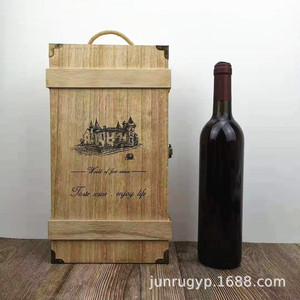 Caja de vino rectangular universal de madera de 35 cm, caja de almacenamiento de madera maciza para regalo, logotipo personalizable - Product Image 2