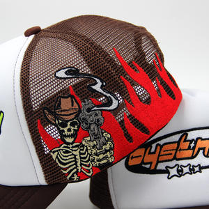 หมวกตาข่ายรถบรรทุกโพลีเอสเตอร์100 3D พิมพ์ลายพัฟปักโลโก้โฟมหมวกรถบรรทุก - Product Image 6