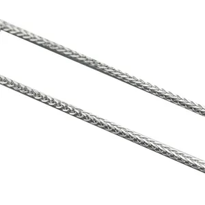 Groothandel 0.8 Mm 1.0 Mm 1.3 Mm Massief Zilveren Touw Ketting Voor Man Sterling Zilveren Touw Ketting Voor Unisex