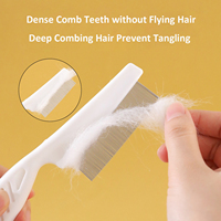 Peigne pour animaux de compagnie, peigne anti-puces pour chien, peigne démêlant pour chat, brosse à picots en PP à dents fines, fournitures de toilettage, nettoyage du visage, brossage du pelage