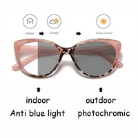 Lunettes photochromiques anti-radiation pour femmes, lunettes de vue anti-lumière bleue œil de chat, montures rétro, protection des yeux pour ordinateur