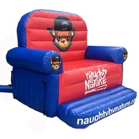 Fauteuil gonflable géant bleu et rouge avec logo personnalisé, pour publicité, vente en gros