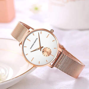 <span class=keywords><strong>Montre</strong></span> à quartz pour femme Hannah Martin 1335, <span class=keywords><strong>bracelet</strong></span> en acier inoxydable, petite <span class=keywords><strong>montre</strong></span> à aiguille secondaire, étanche, avec <span class=keywords><strong>bracelet</strong></span> pour femme - Product Image 1