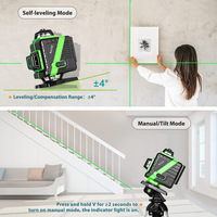 Mini niveau laser vert 12 lignes Ligne transversale verticale et horizontale Faisceau laser sans fil puissant