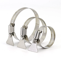 En stock : Colliers de serrage à vis sans fin en acier inoxydable à poignée papillon pour l'irrigation des jardins et le fixation de tuyaux