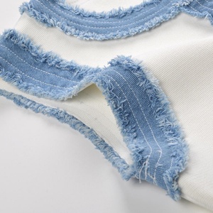Robe pull en jean sans manches, ajustée et courte, pour femme, collection Printemps-Été 2025, style mini-robe en tricot, à simple boutonnage - Product Image 4