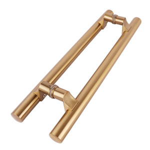 Poignée de porte en verre en acier inoxydable, poignée de porte épaissie, poignée de porte coulissante sans cadre, poignée de porte à pousser-tirer, poignée de porte en bois. - Product Image 1