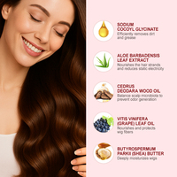 Mousse nettoyante parfumée en gros pour perruques synthétiques et en cheveux naturels humains, shampoing pour perruques