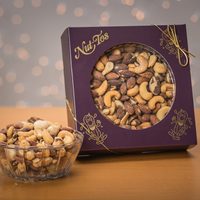 Boîte de présentation personnalisée pour fruits secs et noix avec compartiment hermétique et fenêtre, idéale pour l'emballage alimentaire