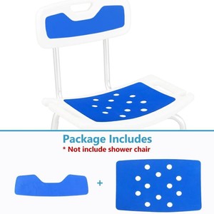 Nouveau coussin de chaise de douche Nine Shower, 13,8 x 9,5 pouces, antidérapant, en EVA bleu, ensemble dossier et assise pour salle de bain - Product Image 2
