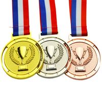 Médailles personnalisables avec logo, trophées vierges en métal plaqué, rubans pour la Fête Nationale et les fêtes d'anniversaire